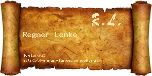 Regner Lenke névjegykártya